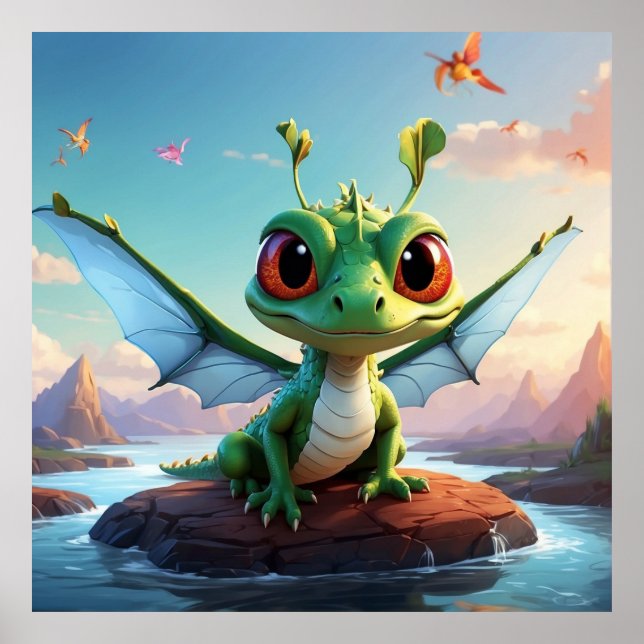 Poster *~* Mítica Fantasy Early Dragonfly Cartoon (Frente)