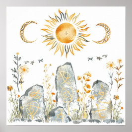 Poster Mitologia Celta e Símbolos Sun Litha