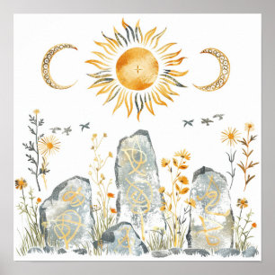 Poster Mitologia Celta e Símbolos Sun Litha