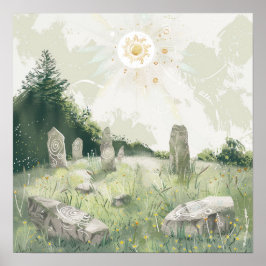 Poster Mitologia Celta e Símbolos Sun Litha