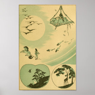 Poster Mitologia Da Wall Art Japonesa Vintage