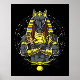 Poster Mitologia egípcia de Egipto Ankh do deus do lobo