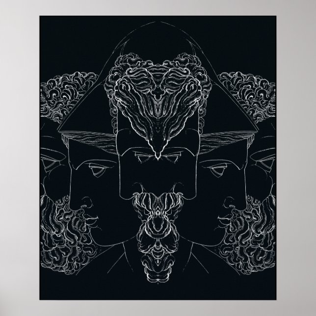 Poster mitologia grega Júpiter Minerva Hercules (Frente)