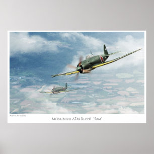 Poster "Mitsubishi A7M Reppū " Sam" da arte" da