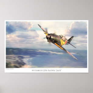Poster "Mitsubishi J2M Raiden " Jack " da arte da