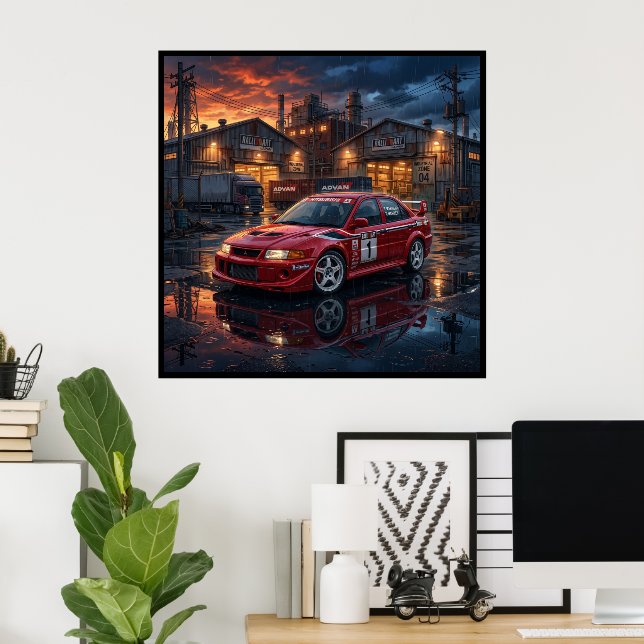 Poster Mitsubishi Lancer Evolution VI (Escritório em casa)
