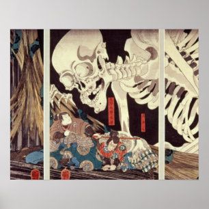 Poster Mitsukini Defying the Skeleton Specter, c.1845