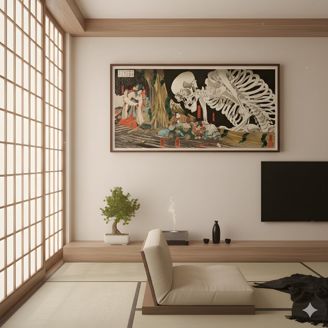 Poster Mitsukuni Defendendo o Espectro de Esqueleto - Vin (Criador carregado)