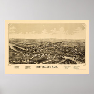 Póster Mittineague, Mapa Panorâmico do MÃE - 1889
