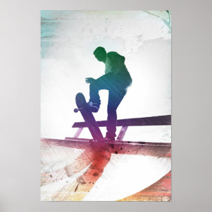 Póster Miúdo Funky do skate do skater