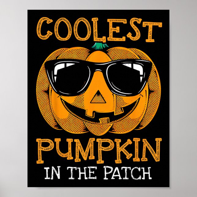 Poster Miúdo Pumpkin Mais Fresco No Patch Toddler Garotos (Frente)