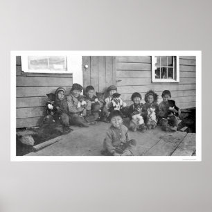 Poster Miúdos & filhotes de cachorro Eskimo 1904