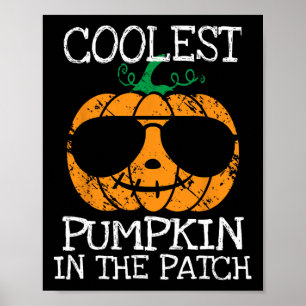 Poster Miúdos Pumpkin Mais Fresco No Patch Halloween Boys