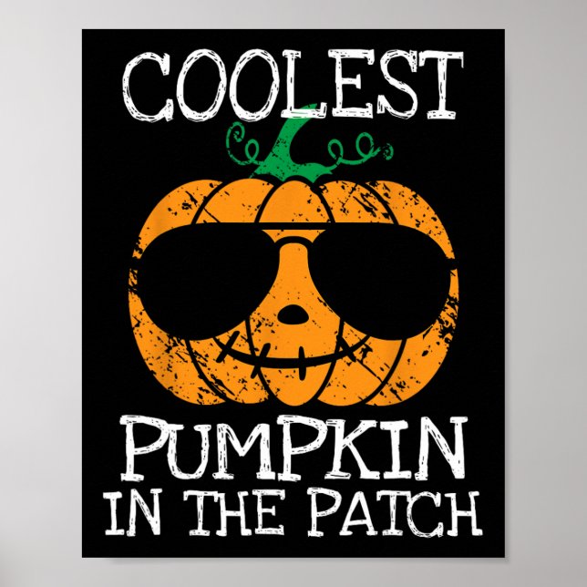 Poster Miúdos Pumpkin Mais Fresco No Patch Halloween Boys (Frente)