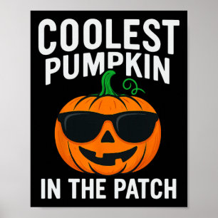 Poster Miúdos Pumpkin Mais Fresco No Patch Halloween Boys