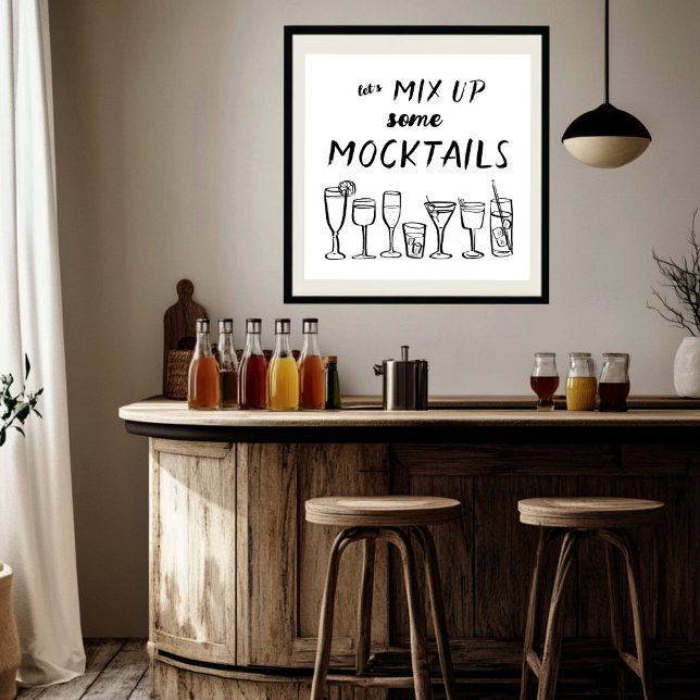 Poster MIX UP MOCKTAILS Bar Custom Kitchen Art (MIX UP MOCKTAILS Custom Bar Kitchen Art Poster
)