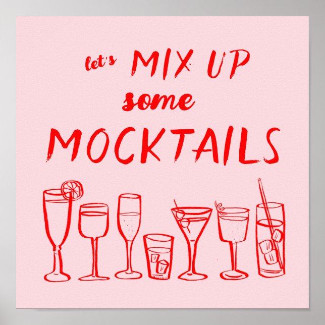 Poster MIX UP MOCKTAILS Bar Custom Kitchen Art (Frente)
