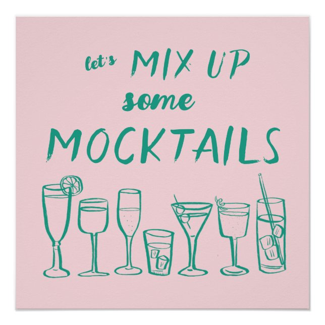 Póster MIX UP MOCKTAILS Bar Custom Kitchen Art (Frente)