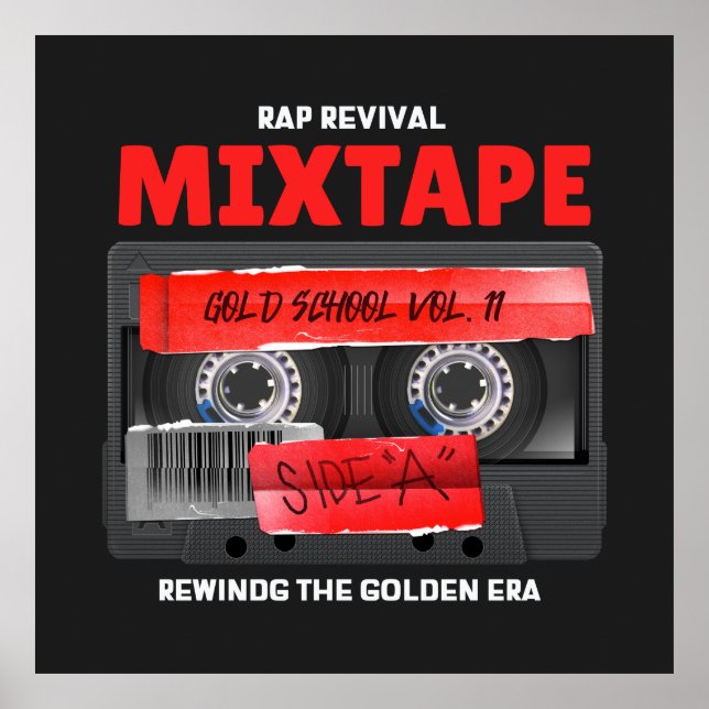 Poster Mixtape rap Revival Era Ouro (Frente)