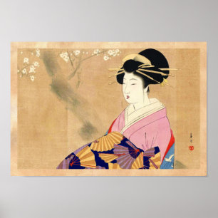 Póster Miyagawa Shuntei Oiran arte japonesa ukiyo-e