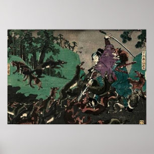 Póster Miyamoto Musashi Utagawa Kuniyoshi