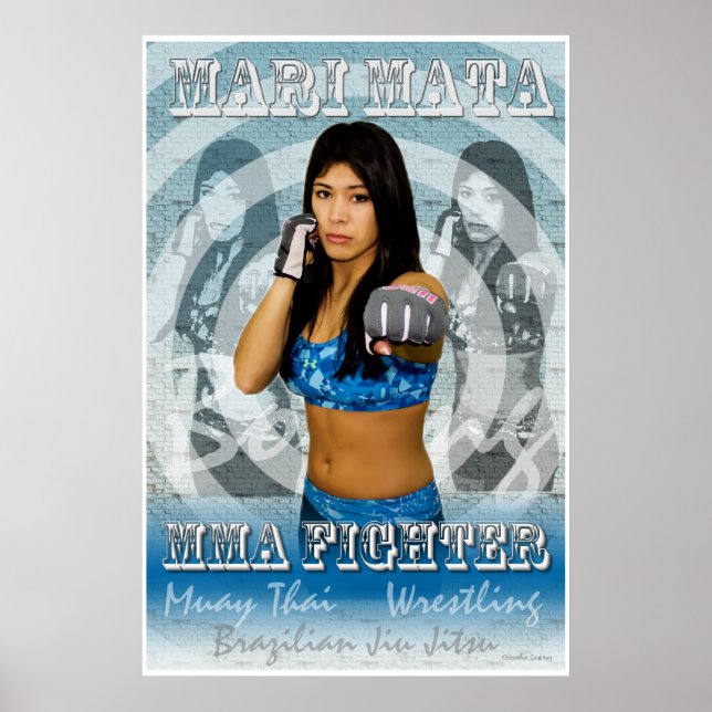 Poster MMA Female Fighter Mari Mata (Frente)
