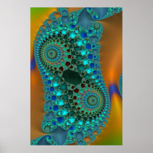 Poster Mmoendo o abstrato colorido do Fractal das