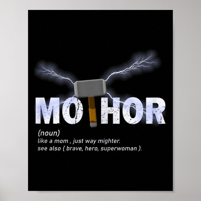 Poster Mo-thor como mãe é muito mais poderosa dia das mãe (Frente)