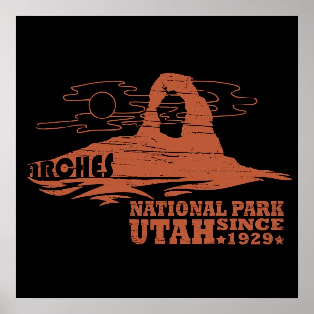 Poster Moab Antigo - Utah - Parque Nacional - Arcos (Frente)
