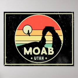 Poster Moab Utah Vintage Desert Sunset Retro Souvenir 80s