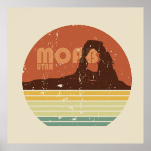 Poster Moab Utah vintage pôr do sol Arches Parque Naciona