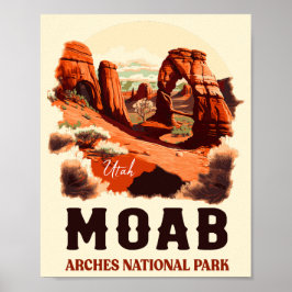 Poster Moab Utah Vintage Sunset Arches Adventure no exter