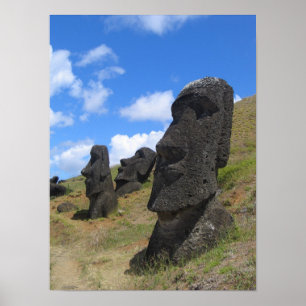 Poster Moai em Rano Raraku, Ilha da Páscoa