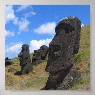 Póster Moai em Rano Raraku, Ilha de Páscoa
