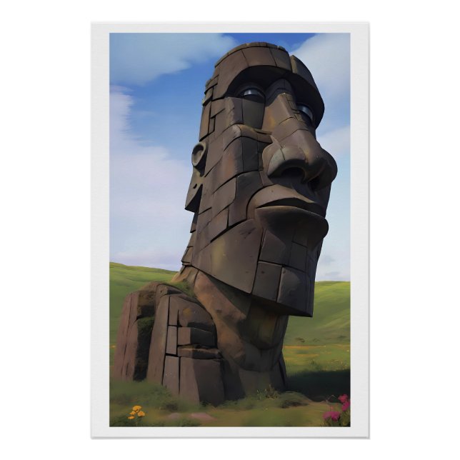 Póster Moai sobre Molehill (Frente)