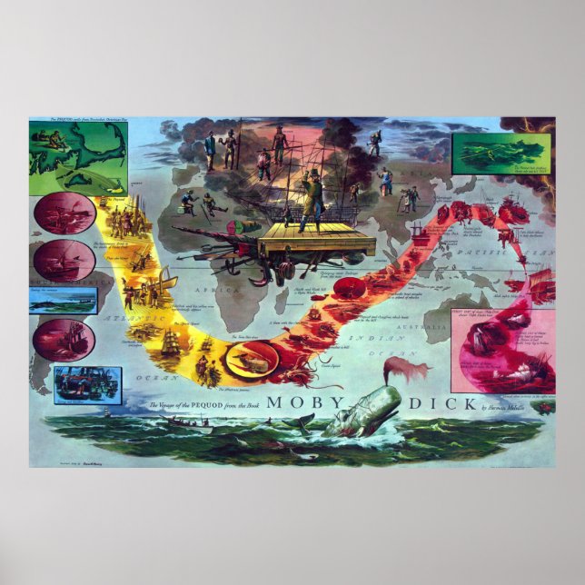 Poster Moby Dick A Viagem do Pequod Herman Melville (Frente)