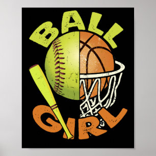 Poster Moça de Basquete Engraçada