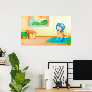 Poster Moça Muçulmana Rezando