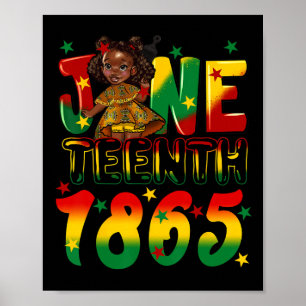 Poster Moças Negras Melanin Afro-Americanas Crianças Junt