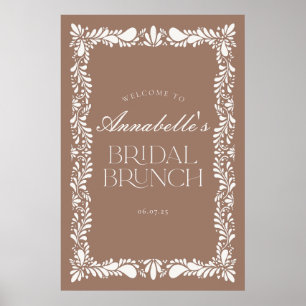 Poster Mocha Brown Talavera Fiesta Bridal Brunch