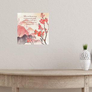 Poster Mocha Verona Sunset Mountain Meadow Bíblia Verse