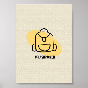 Poster Mochila de Flashpacker - Viagem Minimalista
