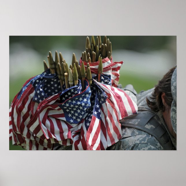 Poster Mochila de um soldado do Exército (Frente)