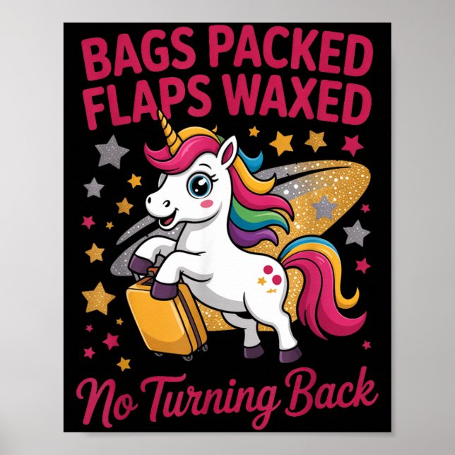 Poster Mochilas embaladas abas enceradas Viagem engraçada (Frente)
