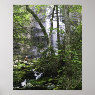 Póster Mochileiro admira Falls Branch Falls