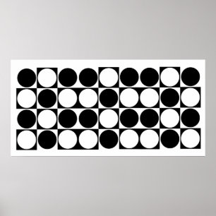 Póster Mod Dots Black & White Designer Print