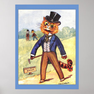 Poster Moda Cat por Louis Wain