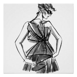 Póster Moda de Couro Esboçada à Mão