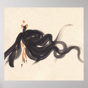 Poster Moda Elegante: Senhora das Aquarelas