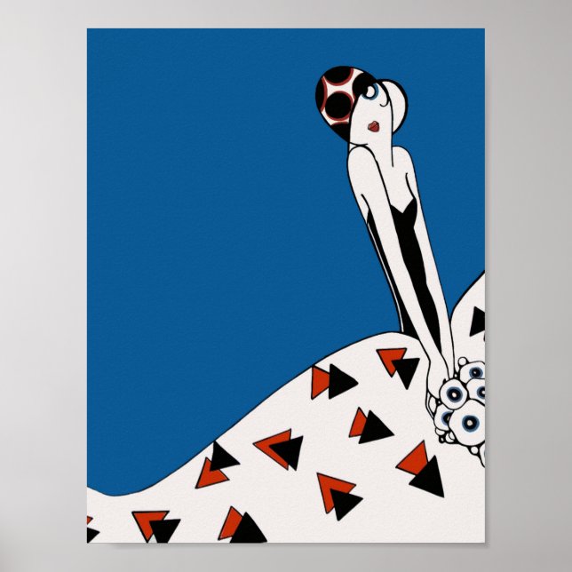 Poster Moda Feminina Art Déco – Geométrico Vintage (Frente)